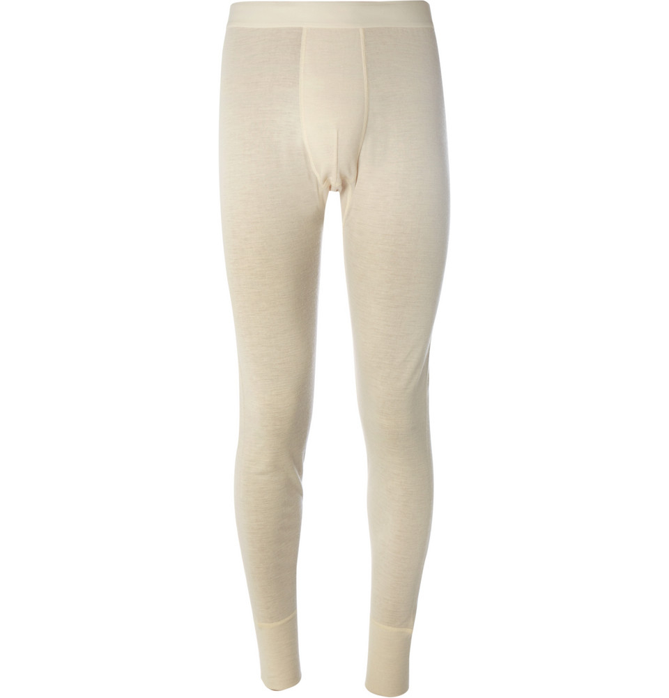 Sunspel Wool And SilkBlend Thermal Long Johns in White for Men Lyst