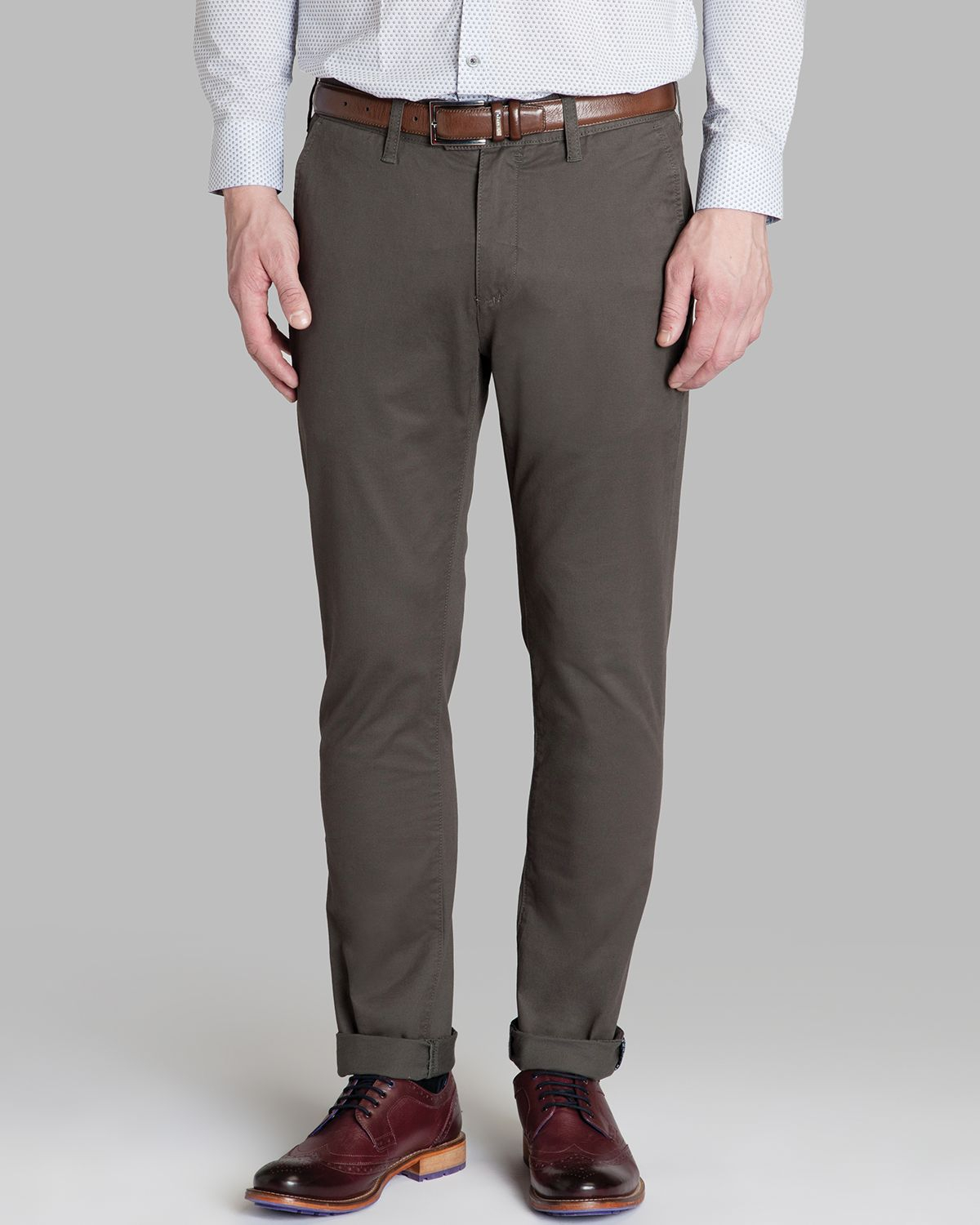 Ted Baker Mordord Slim Fit Chino Pants in Gray for Men (Charcoal) | Lyst