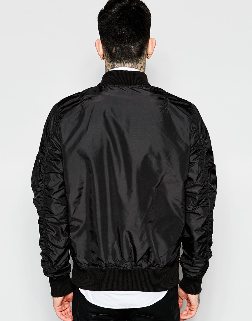 Alpha Industries Ma1 Bomber Jacket Slim Fit In Black in Black for Men