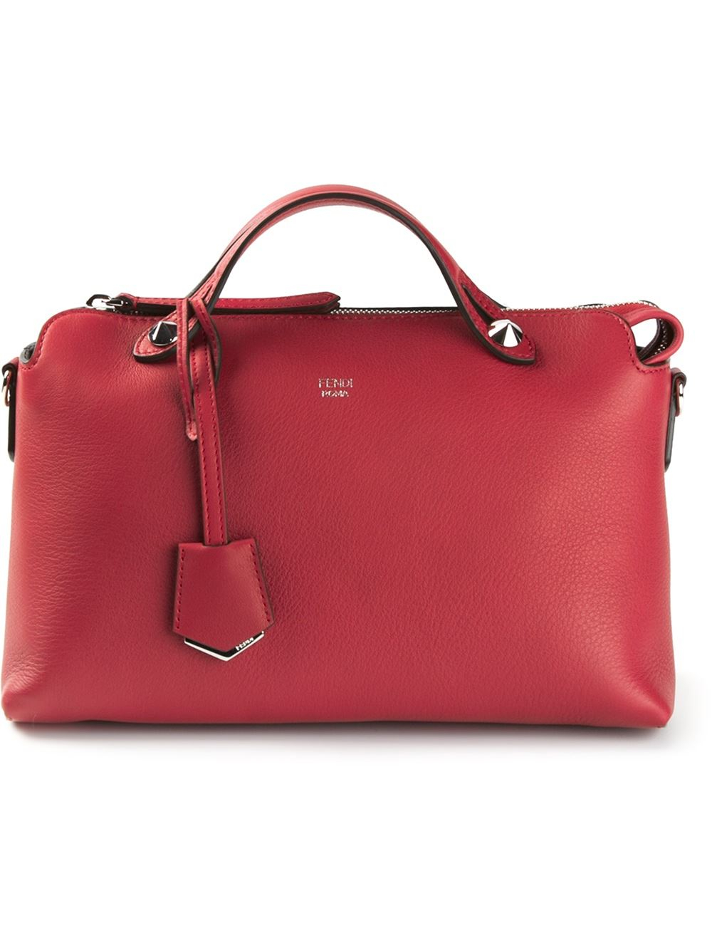 Fendi By The Way Leather Shoulder Bag in Red | Lyst