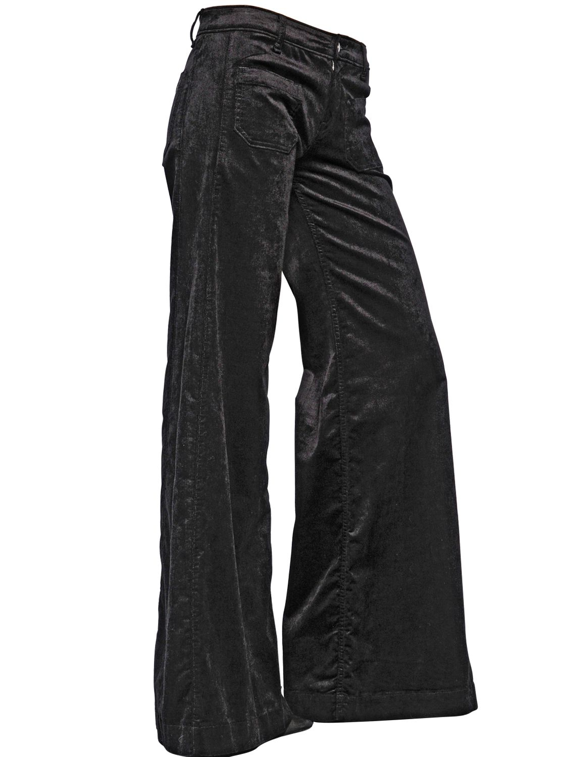 Lyst The Seafarer Flared Viscose Cotton Velvet Pants in Black
