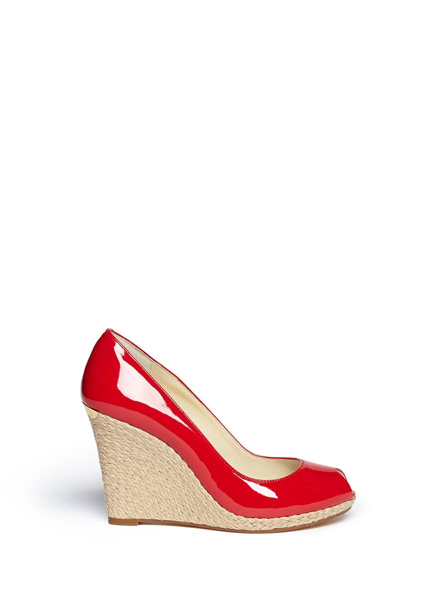 michael kors red wedges