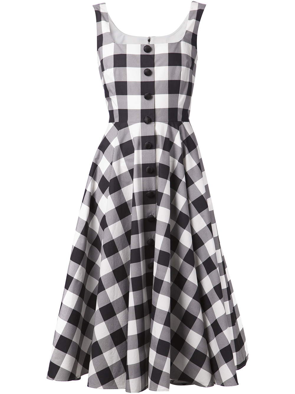 Dolce & gabbana Gingham Cotton Dress in Black | Lyst