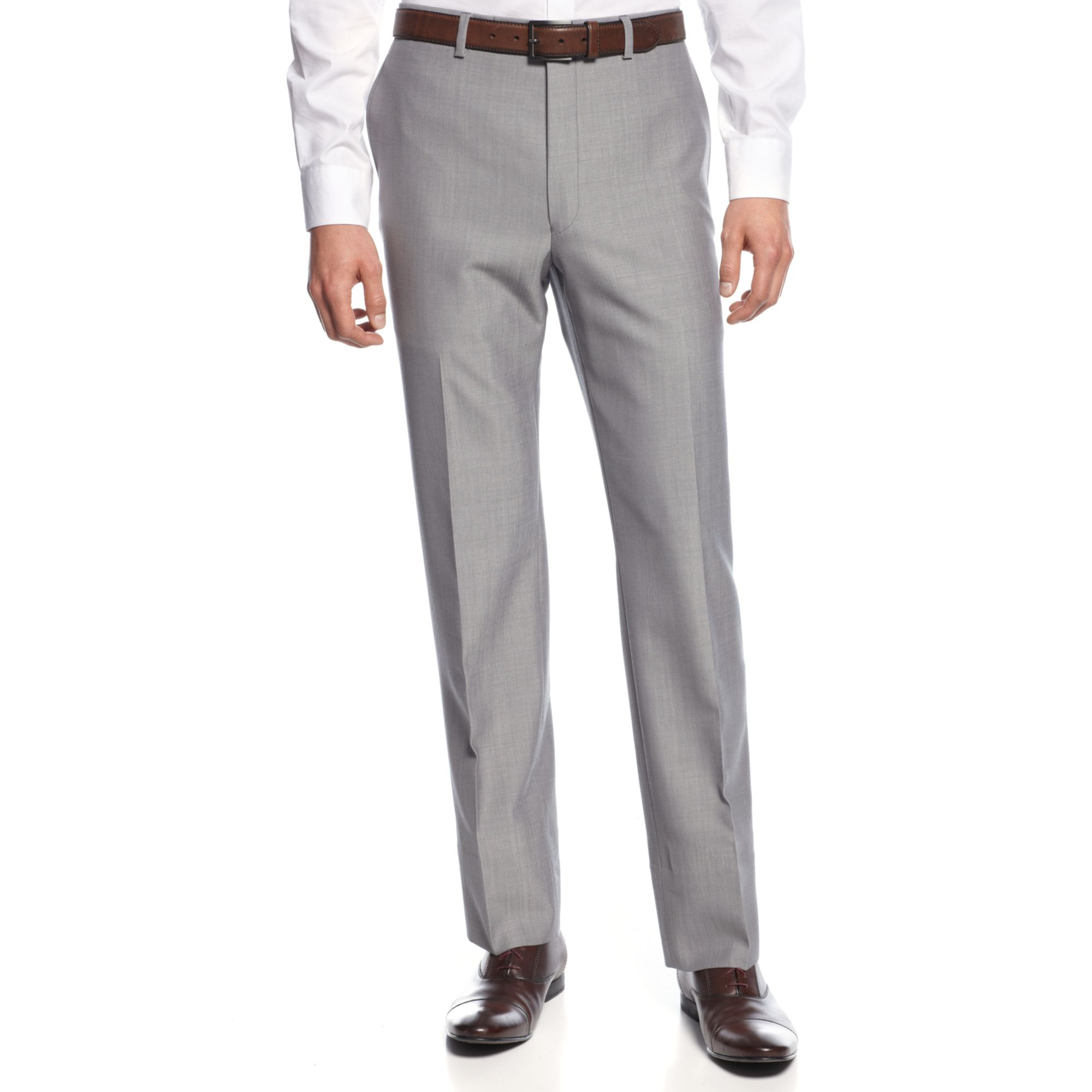 Calvin klein Light Grey Peak Lapel Slim Fit Suit in Gray for Men (Grey ...