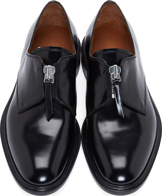 Givenchy Black Leather Zip_up Derby Shoes in Black for Men | Lyst