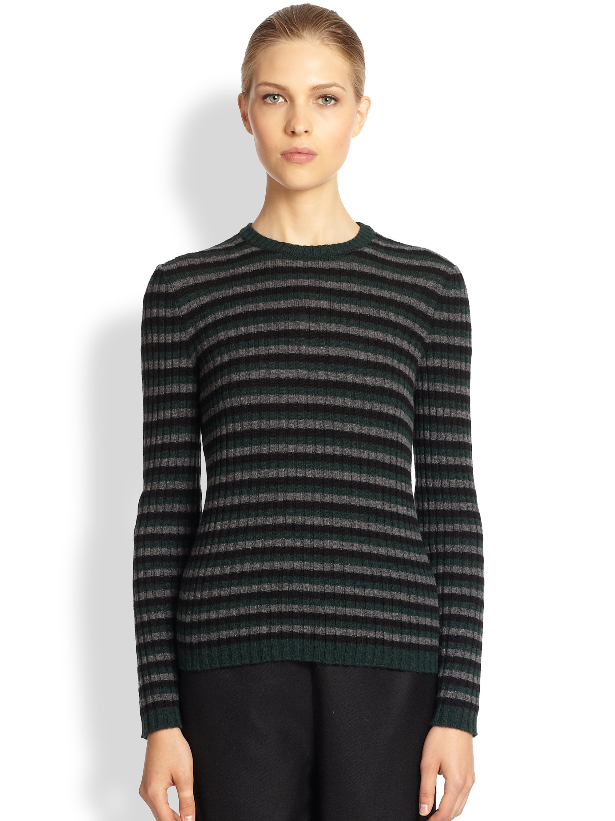 Marni Cashmere Multi-Stripe Sweater in Black (GREEN GREY STRIPE) | Lyst