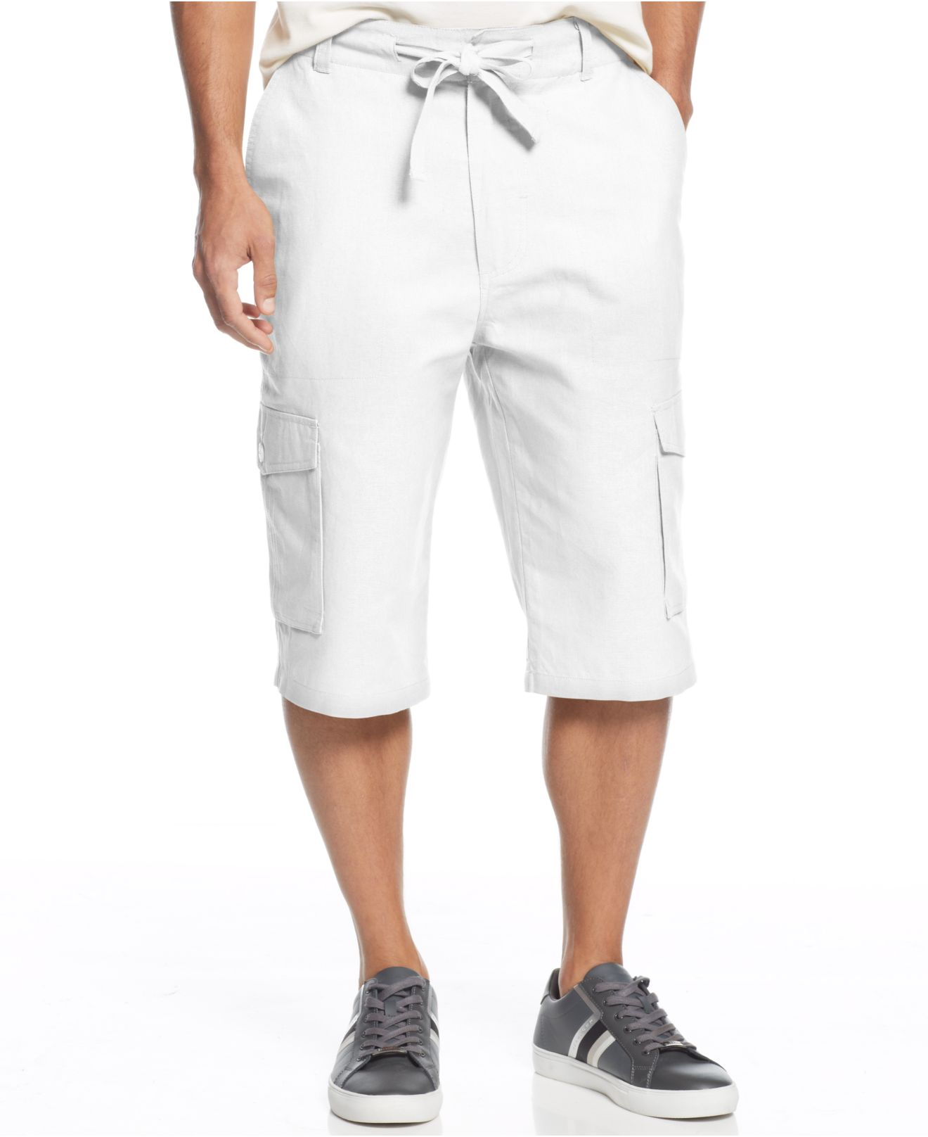 Sean john Big & Tall Linen-blend Cargo Shorts in White for Men (Bleach ...