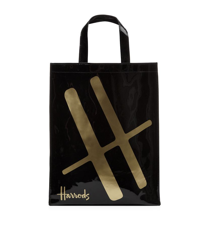 Harrods Medium Logo Shopper Bag in Metallic Lyst