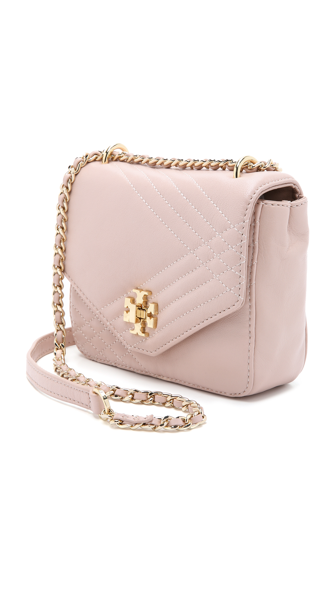 Lyst - Tory Burch Mini Kira Quilted Cross Body Bag in Pink
