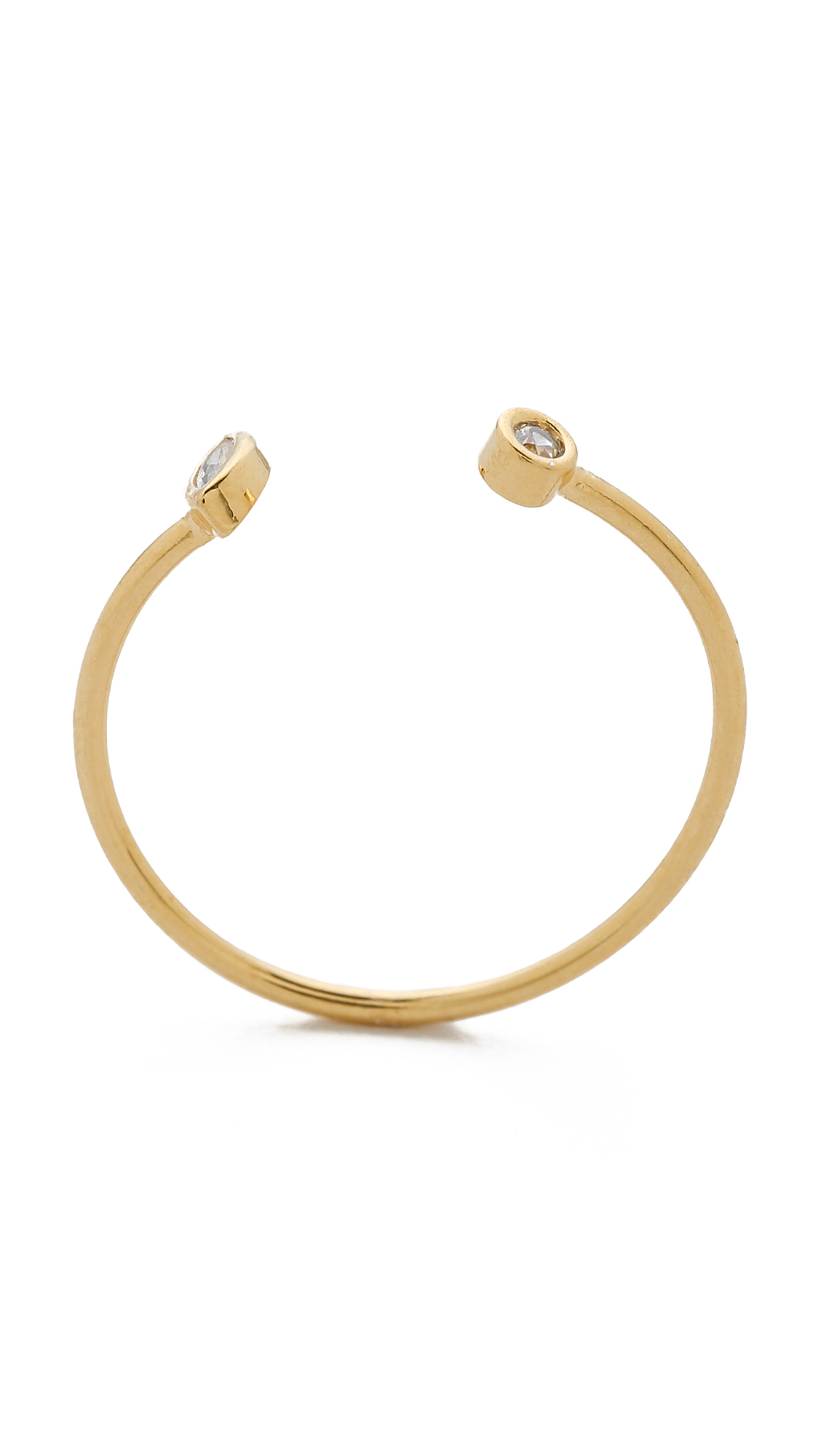 Tai Open Cuff Ring - Clear/Gold in Gold (Clear/Gold) | Lyst