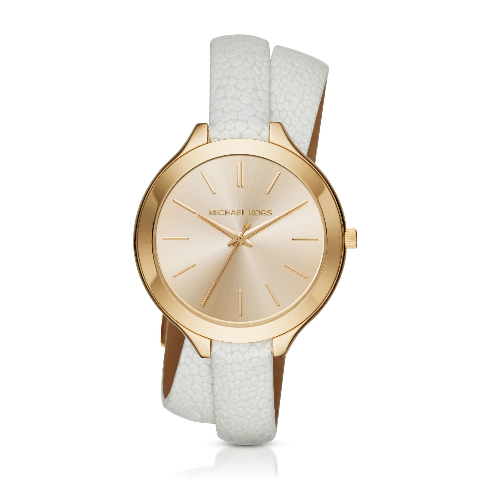 Michael Kors Slim Runway Gold-tone And Leather Watch in Metallic - Lyst