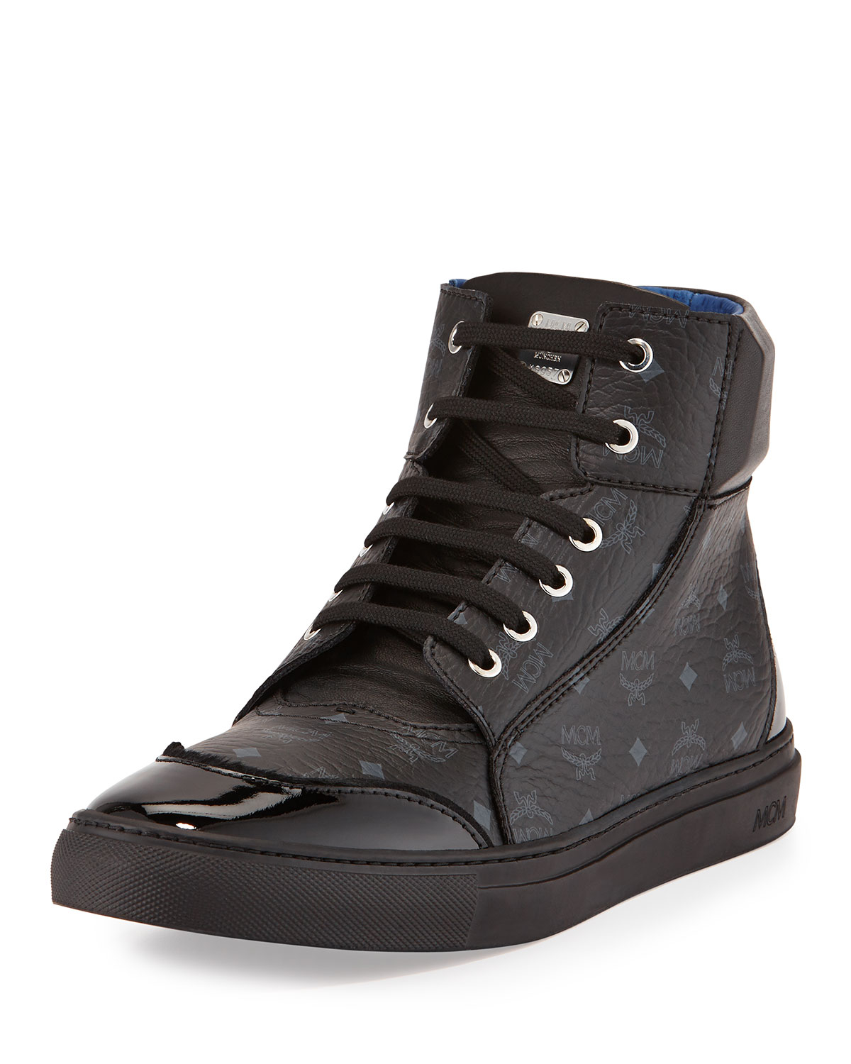 Lyst - Mcm Leather High-top Sneaker in Black for Men