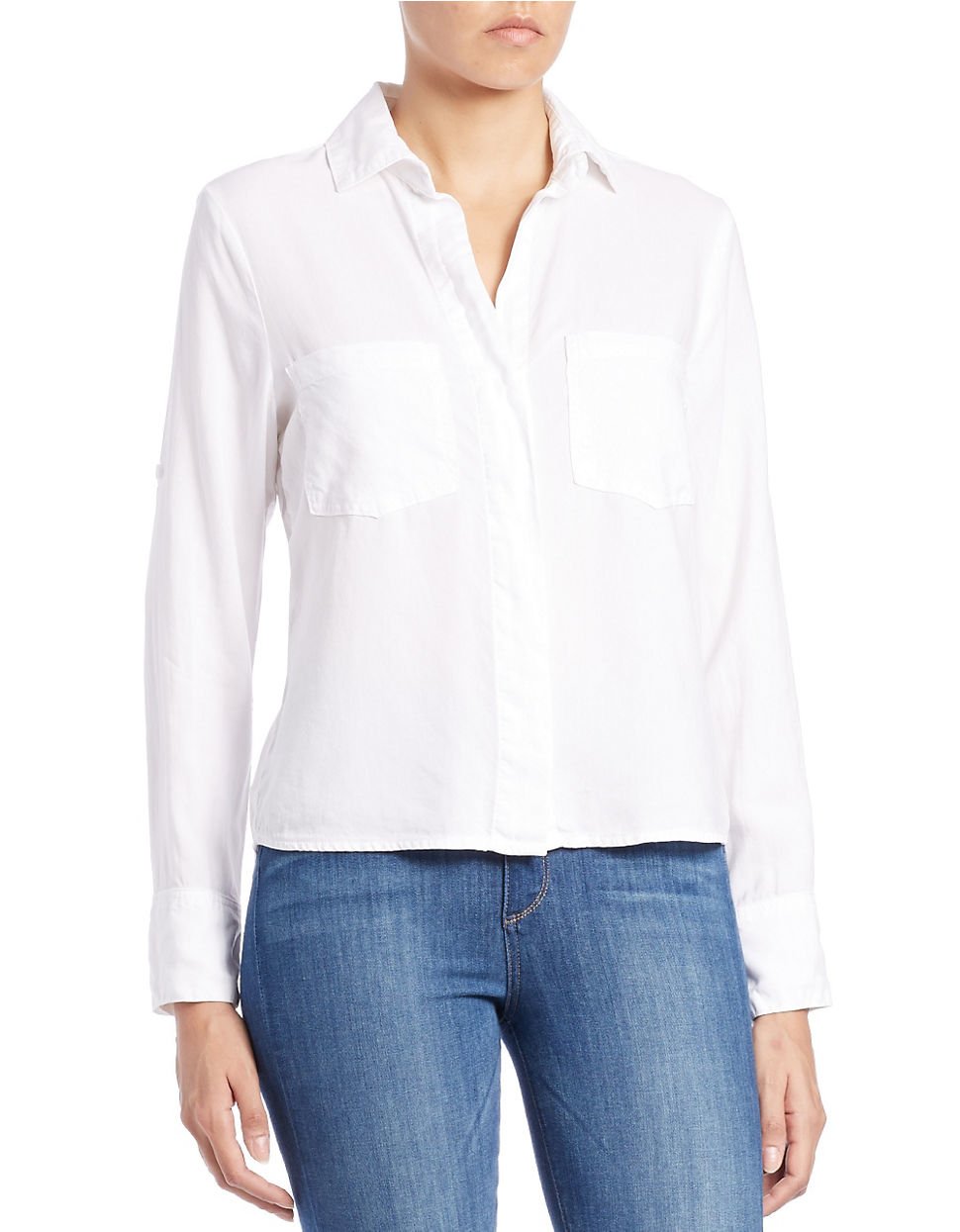 split back white shirt