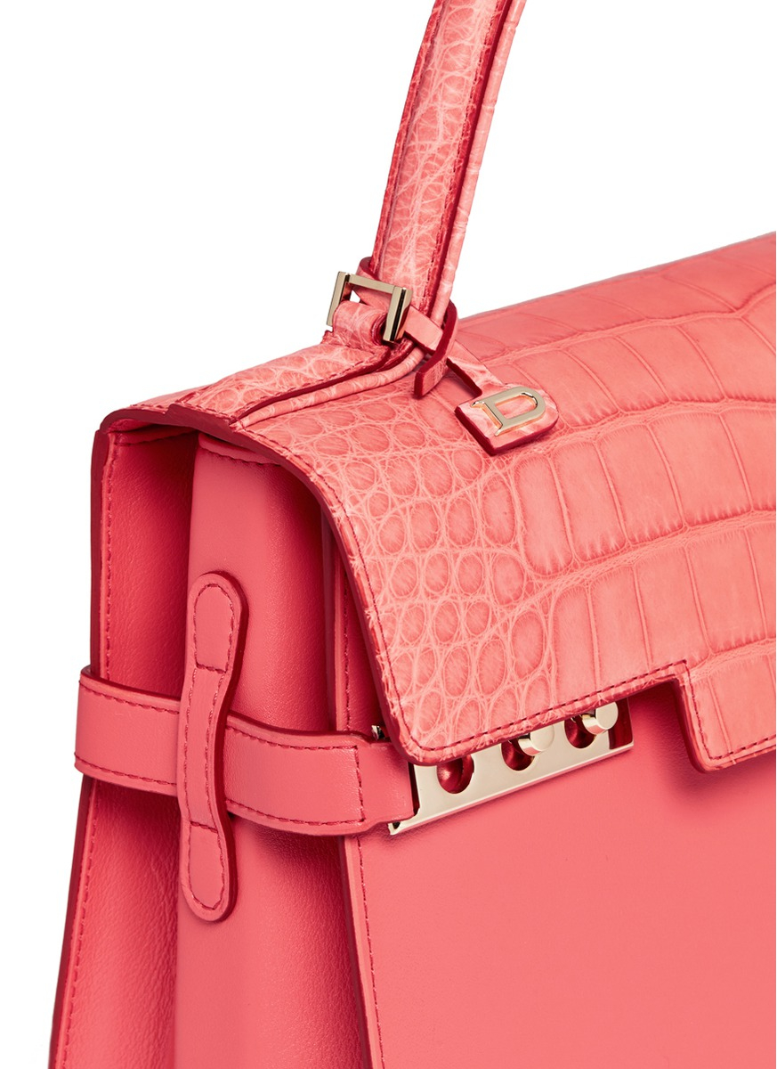 Delvaux \u0026#39;\u0026#39;tempte\u0026#39; Alligator Leather Flap Bag in Pink | Lyst