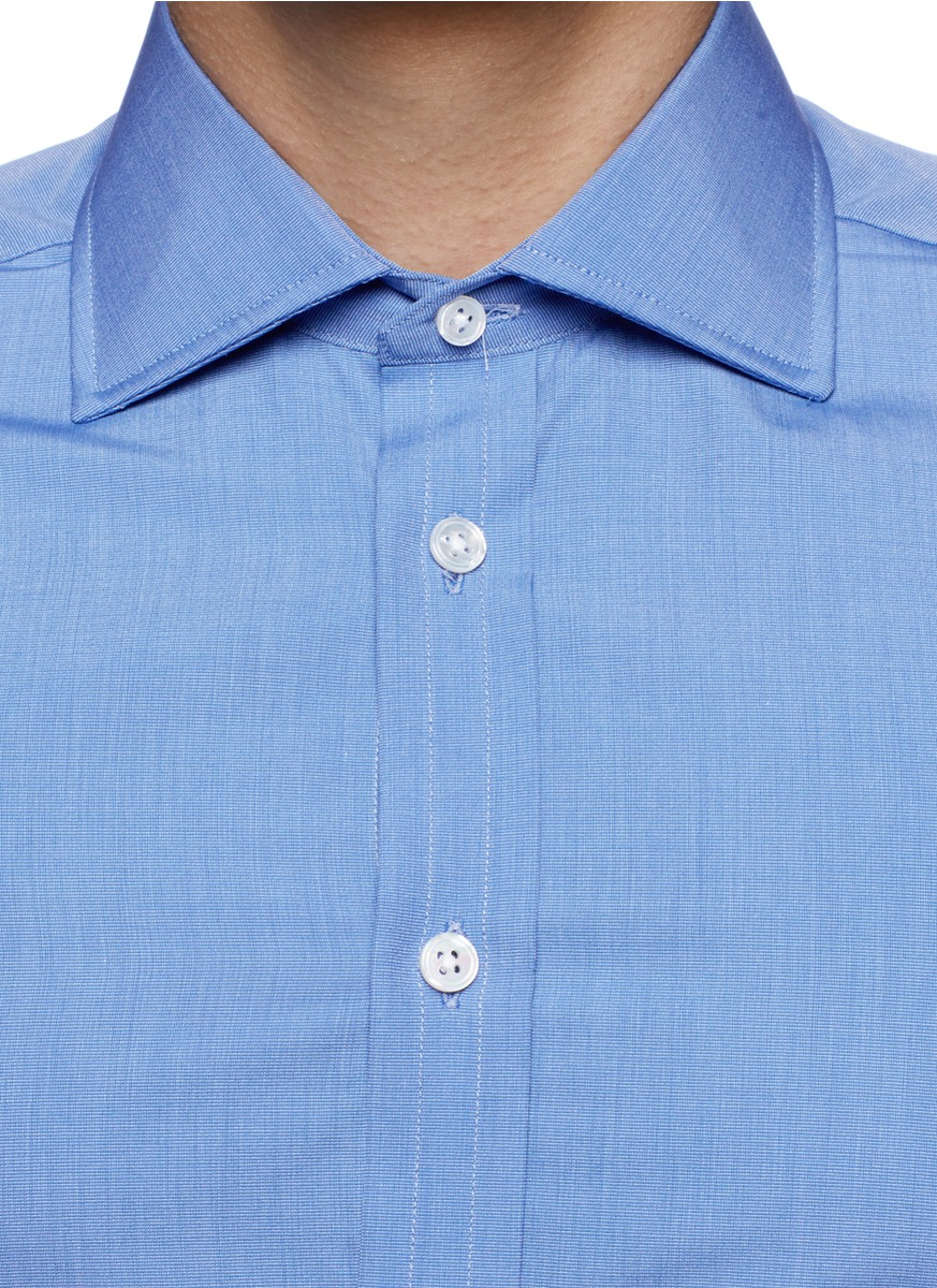 Lyst - Turnbull & Asser End-on-end Poplin Shirt in Blue for Men