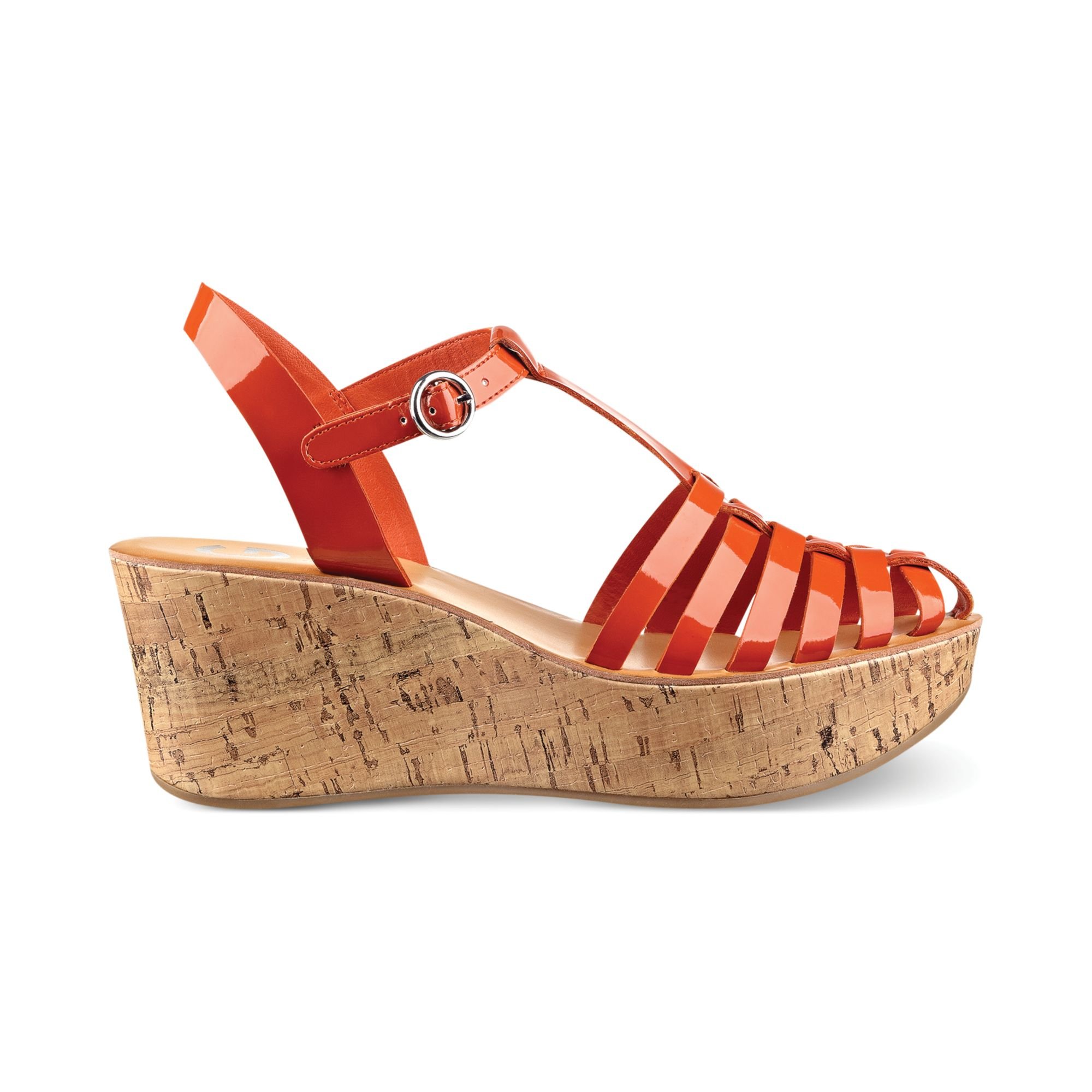 orange wedge sandals