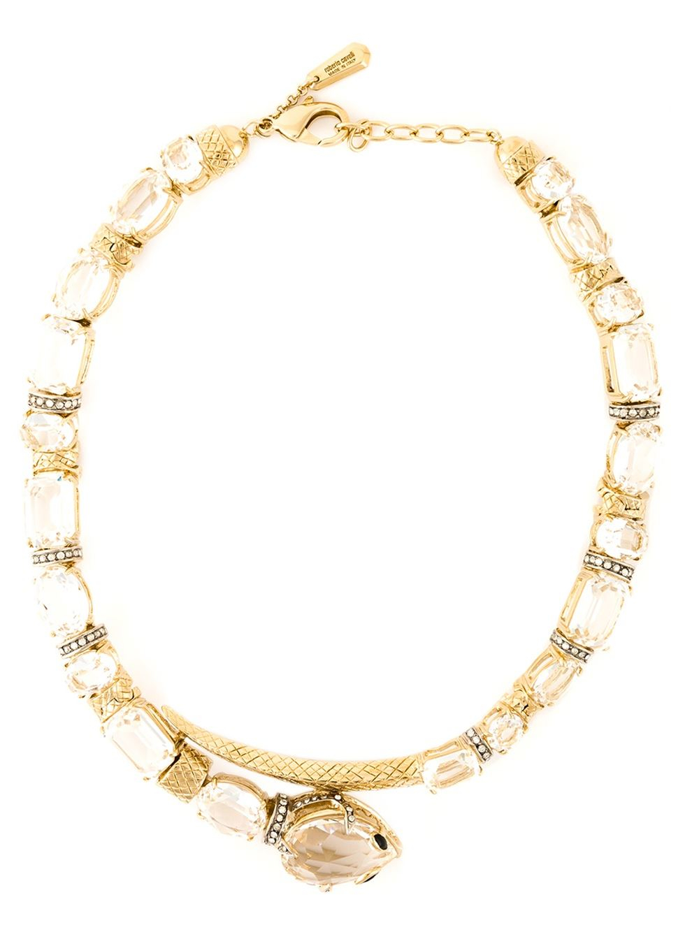 Roberto Cavalli Swarovski Snake Necklace in Gold (metallic) | Lyst