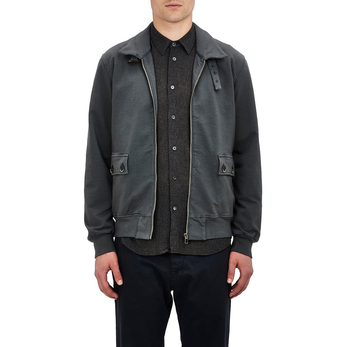 Barena Twill Bomber Jacket in Gray for Men Lyst