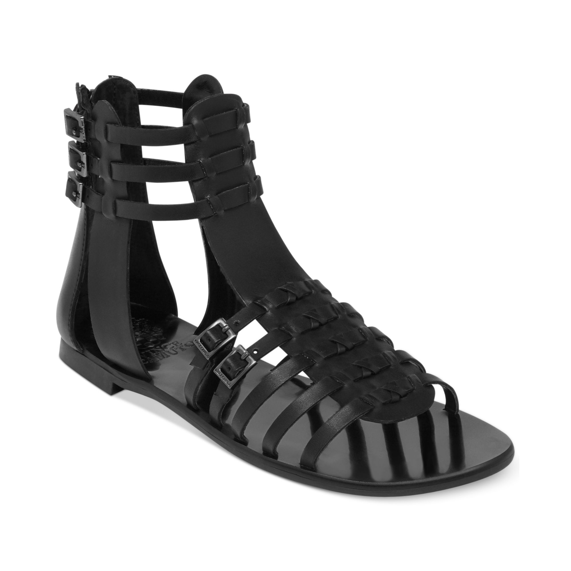 Vince Camuto Jatella Flat Sandals in Black | Lyst