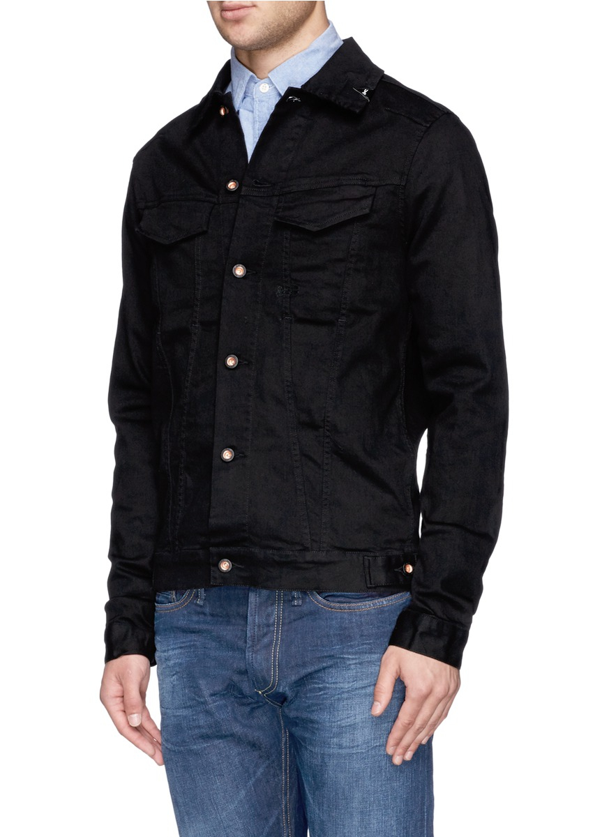 Lyst - Denham Amsterdam Rivet Button Denim Jacket in Black for Men