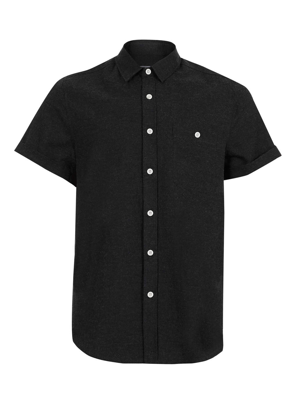 Topman Black Contrast Flannel Short Sleeve Shirt in Black for Men | Lyst