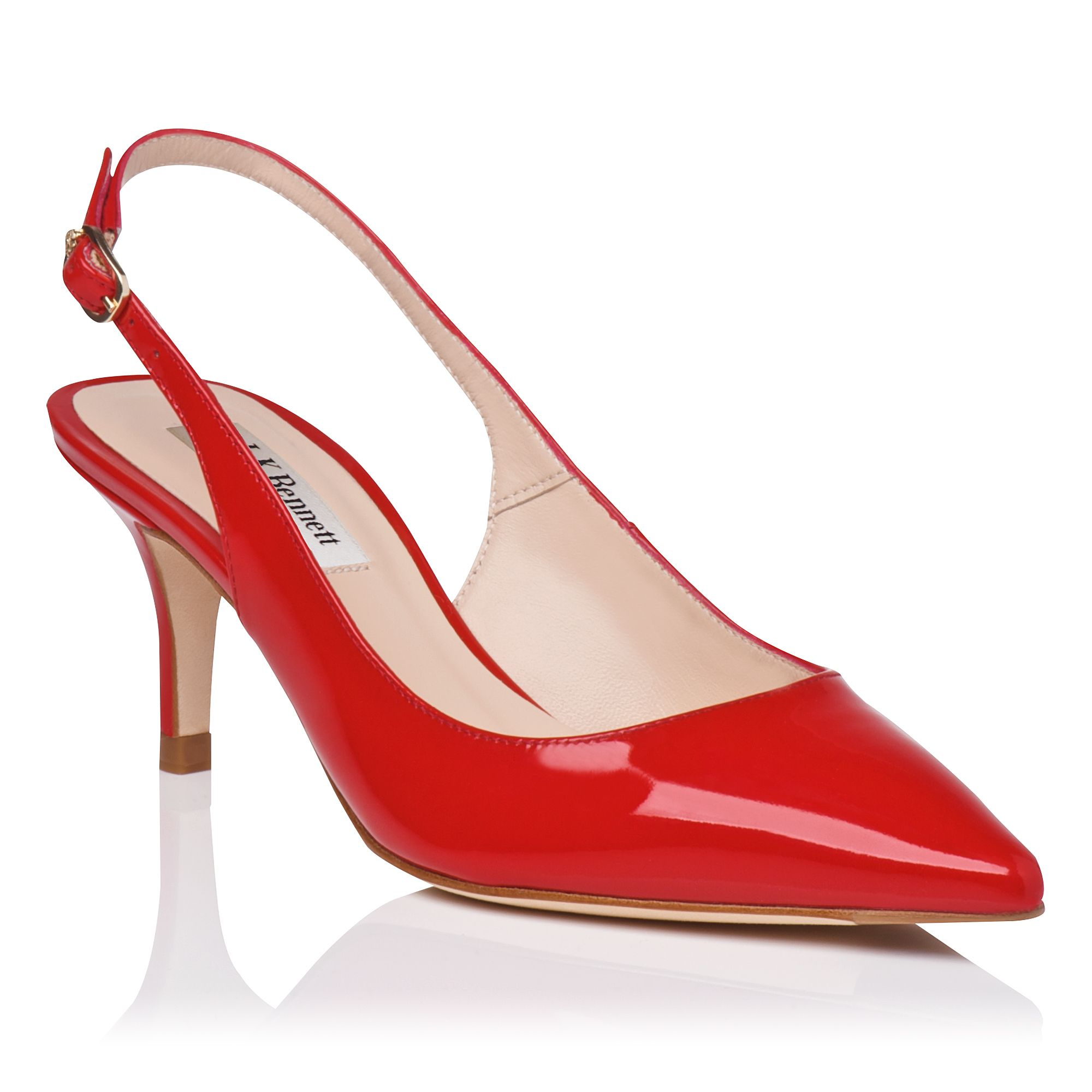L.k.bennett Florita Sling Back Kitten Heel Shoes in Red | Lyst