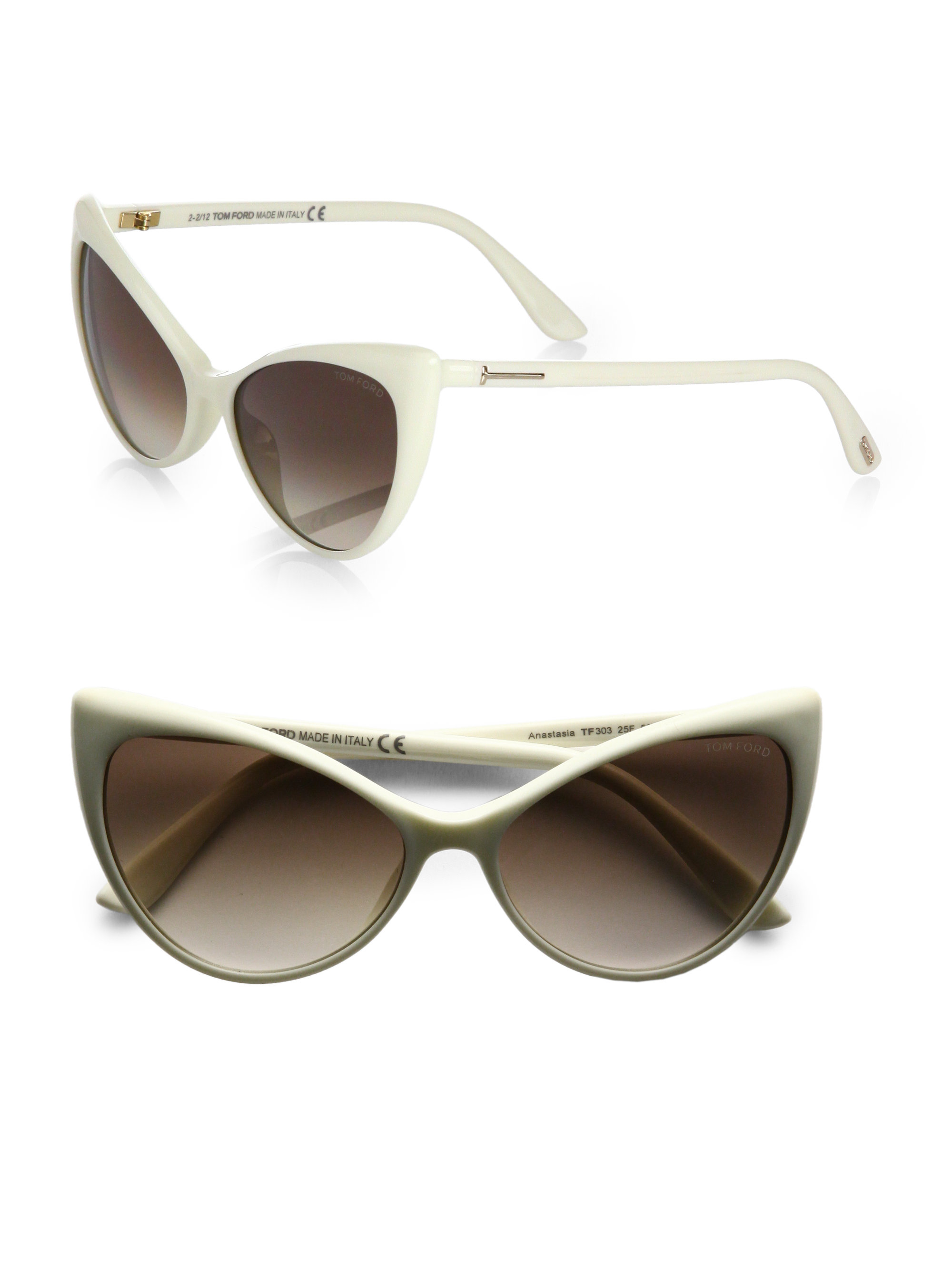 Lyst Tom Ford Cats Eye Sunglasses In White 