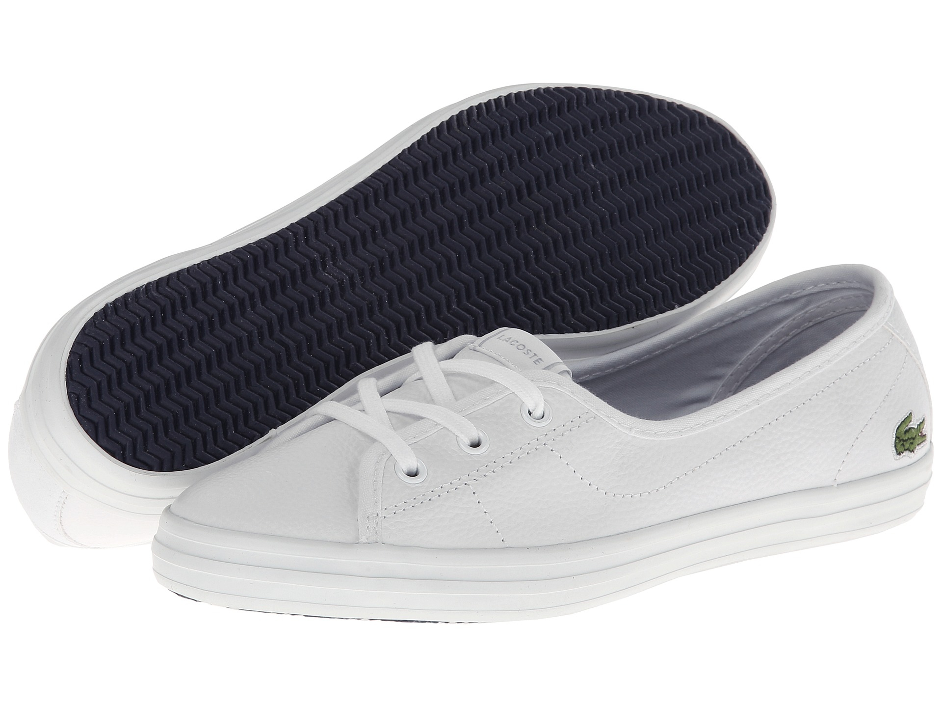 lacoste ziane chunky white leather court trainers