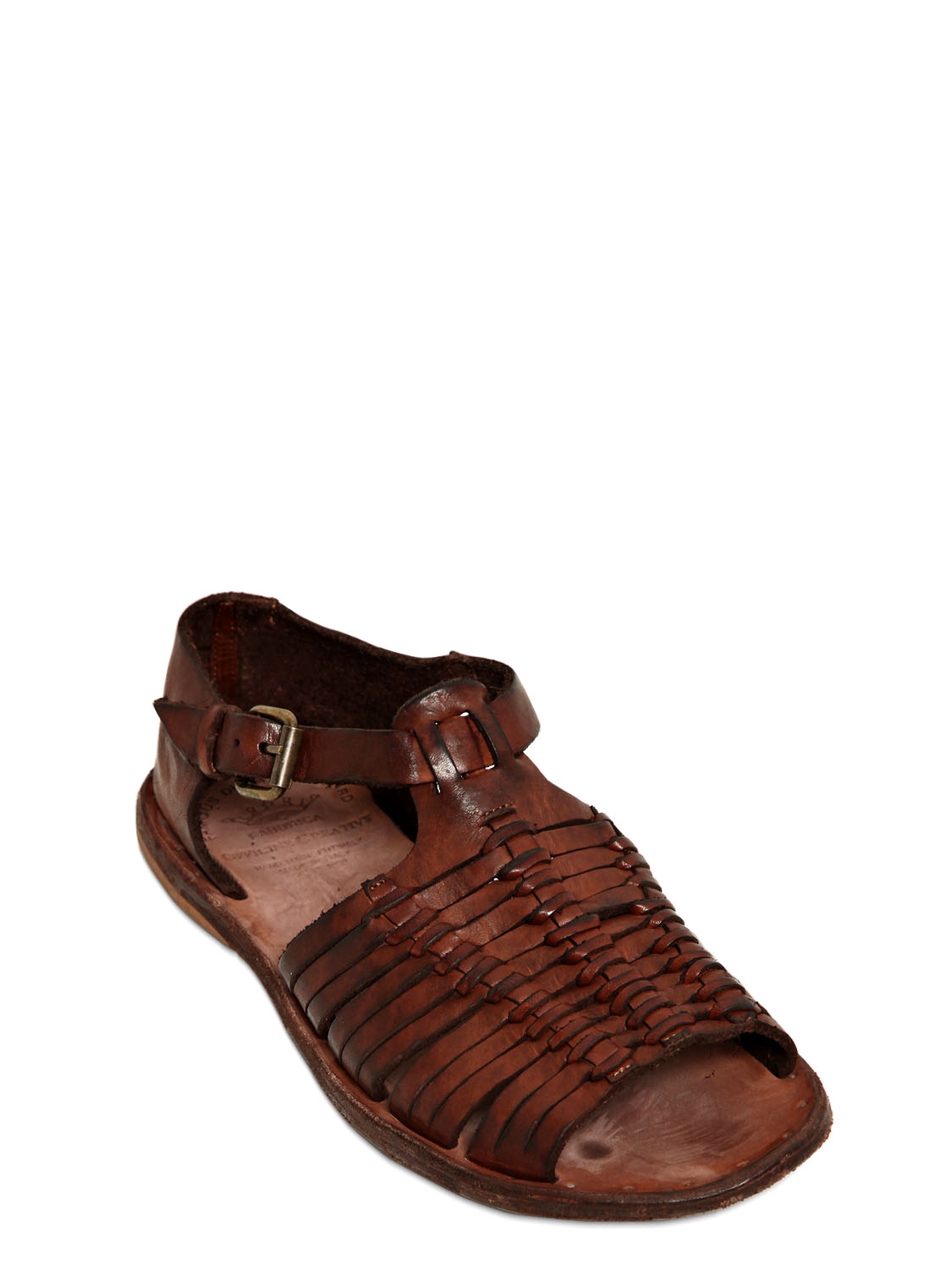 mens woven leather sandals