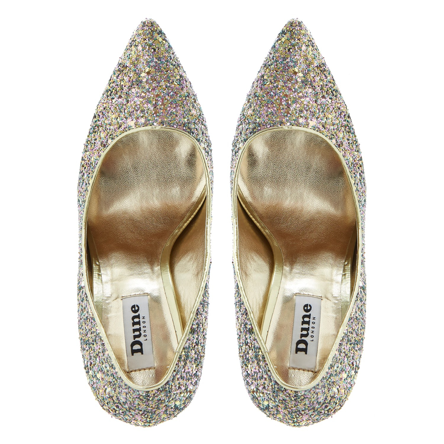 Dune Burst Glitter Heeled Pumps in Gold (Multi) | Lyst