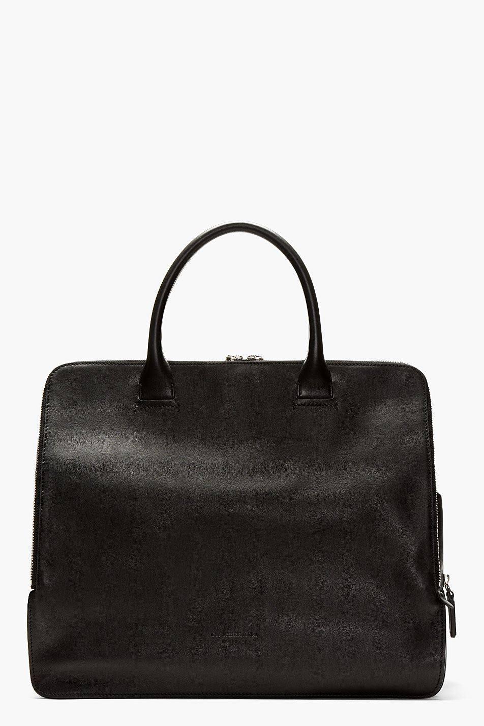 Costume National Black Leather Multi_compartment Duffle Bag in Black ...