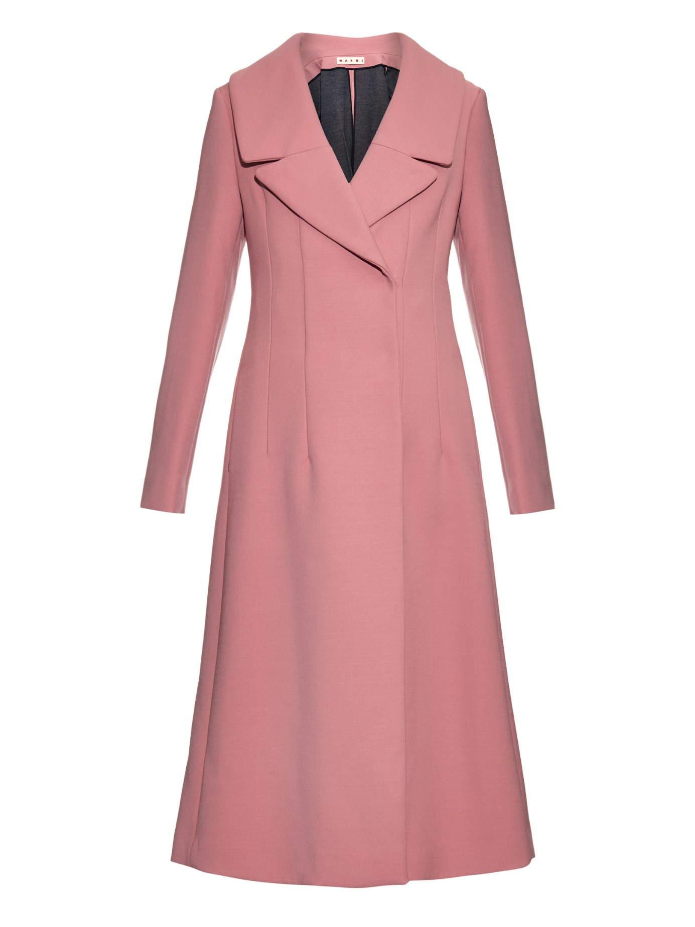 Lyst - Marni Wide Notch-lapel Wool-blend Coat in Pink