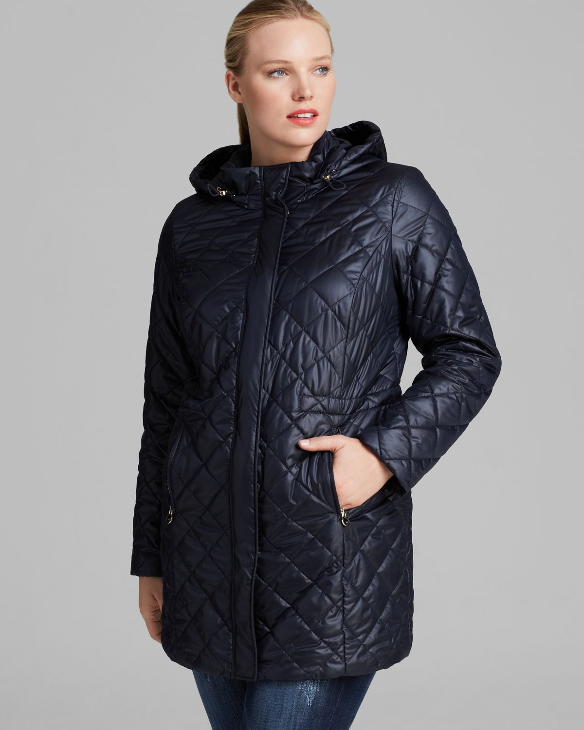 Lyst - Marina rinaldi Plus Padre Quilted Jacket in Blue