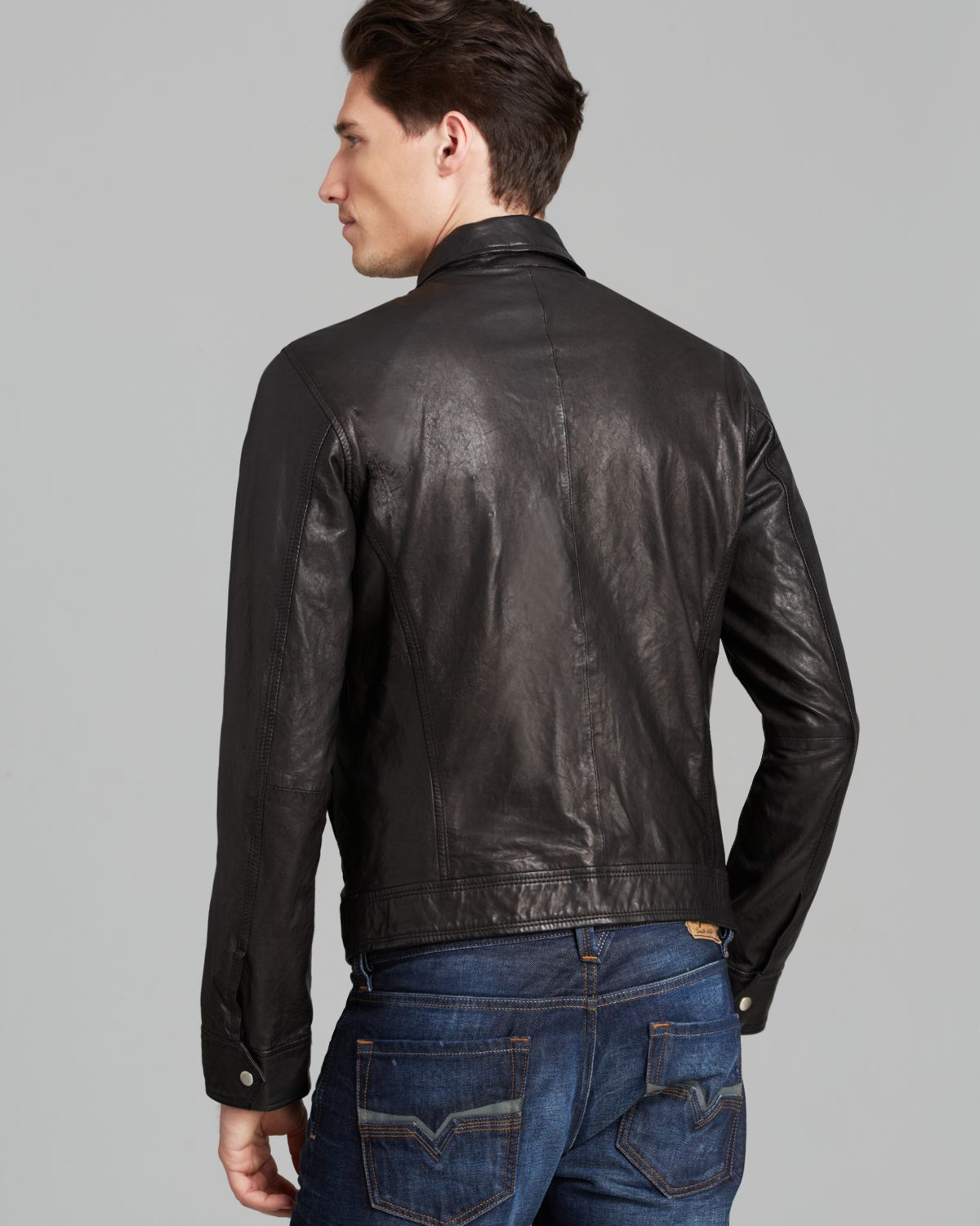 Lyst - Diesel Lbunmi Leather Jacket in Black for Men