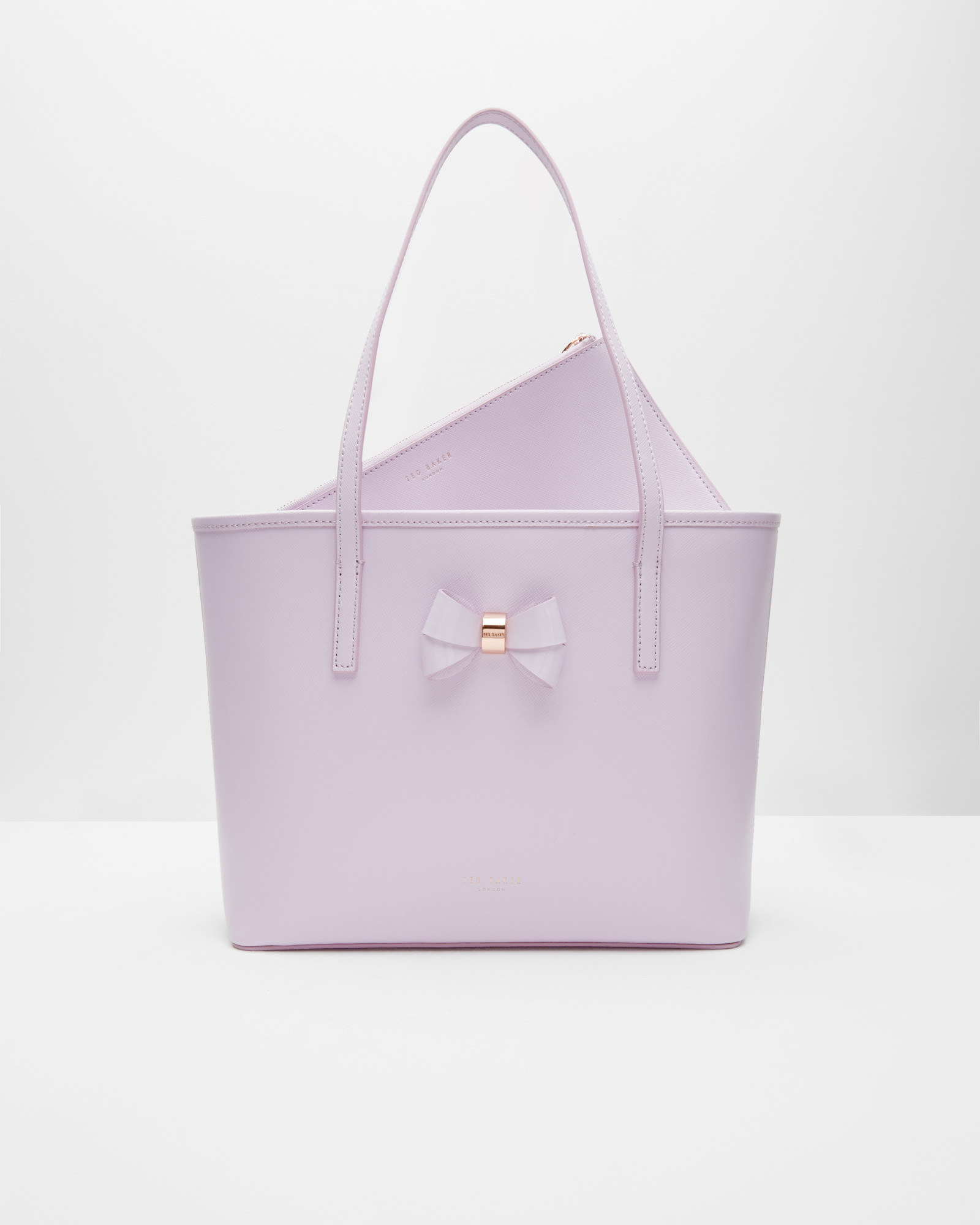Ted Baker Ritaa Small Bow Leather Shopper Bag in Purple - Lyst