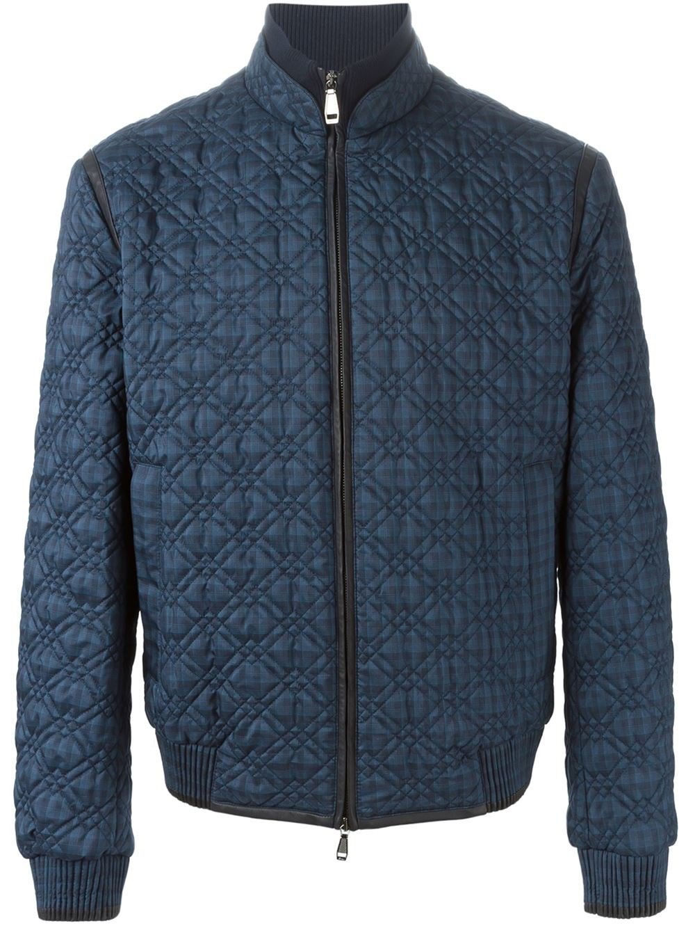 Brioni Quilted Bomber Jacket in Blue for Men | Lyst