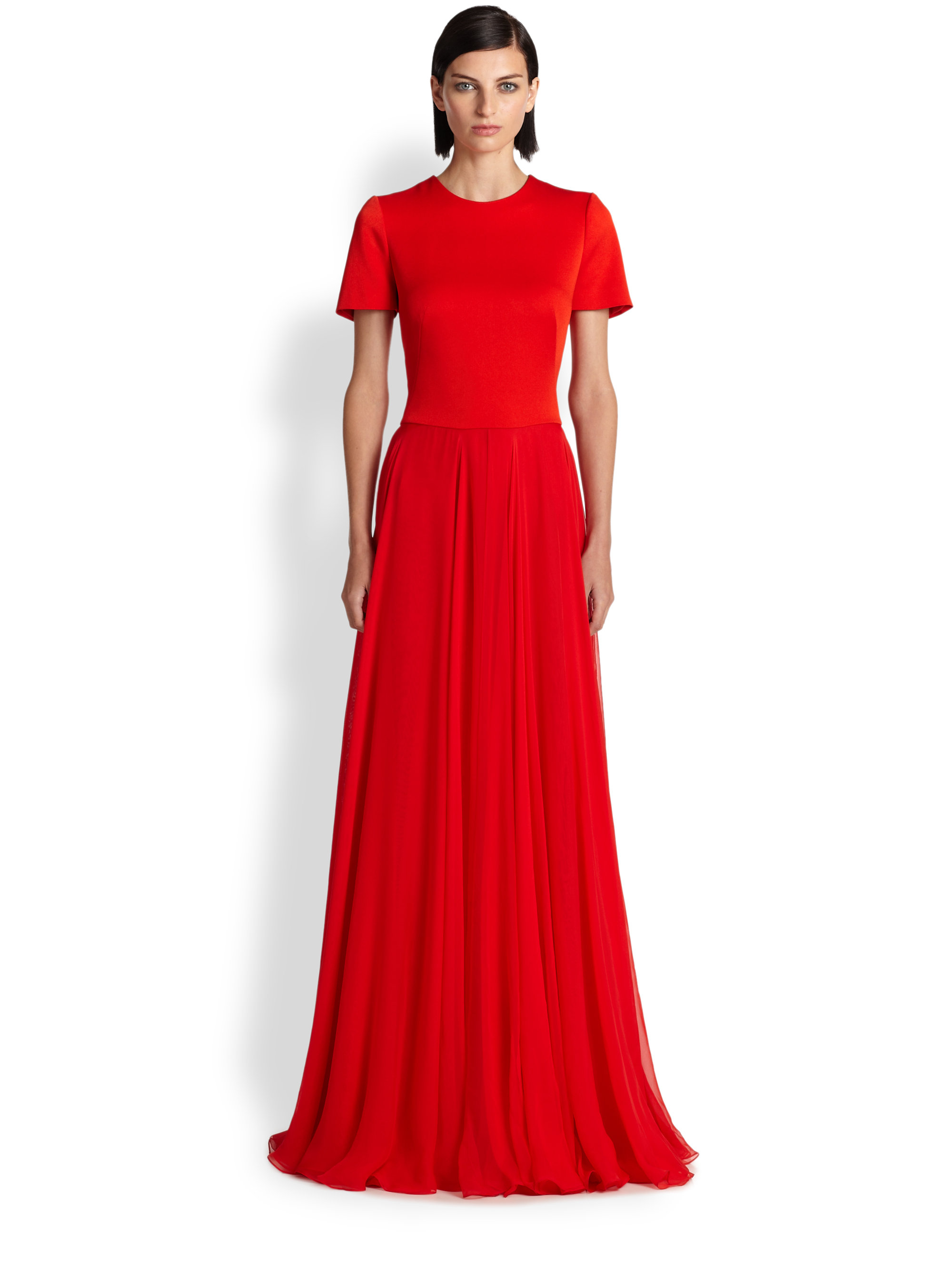 long crepe gown