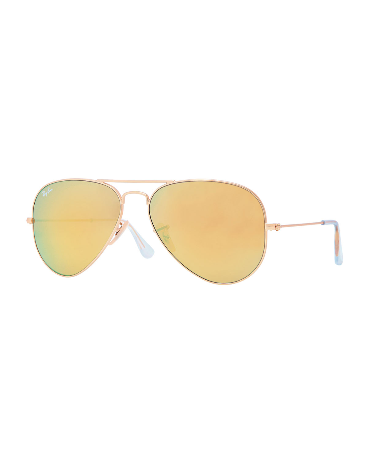 Ray Ban Aviator Mirrored Sunglasses In Gold Green Blue Lyst