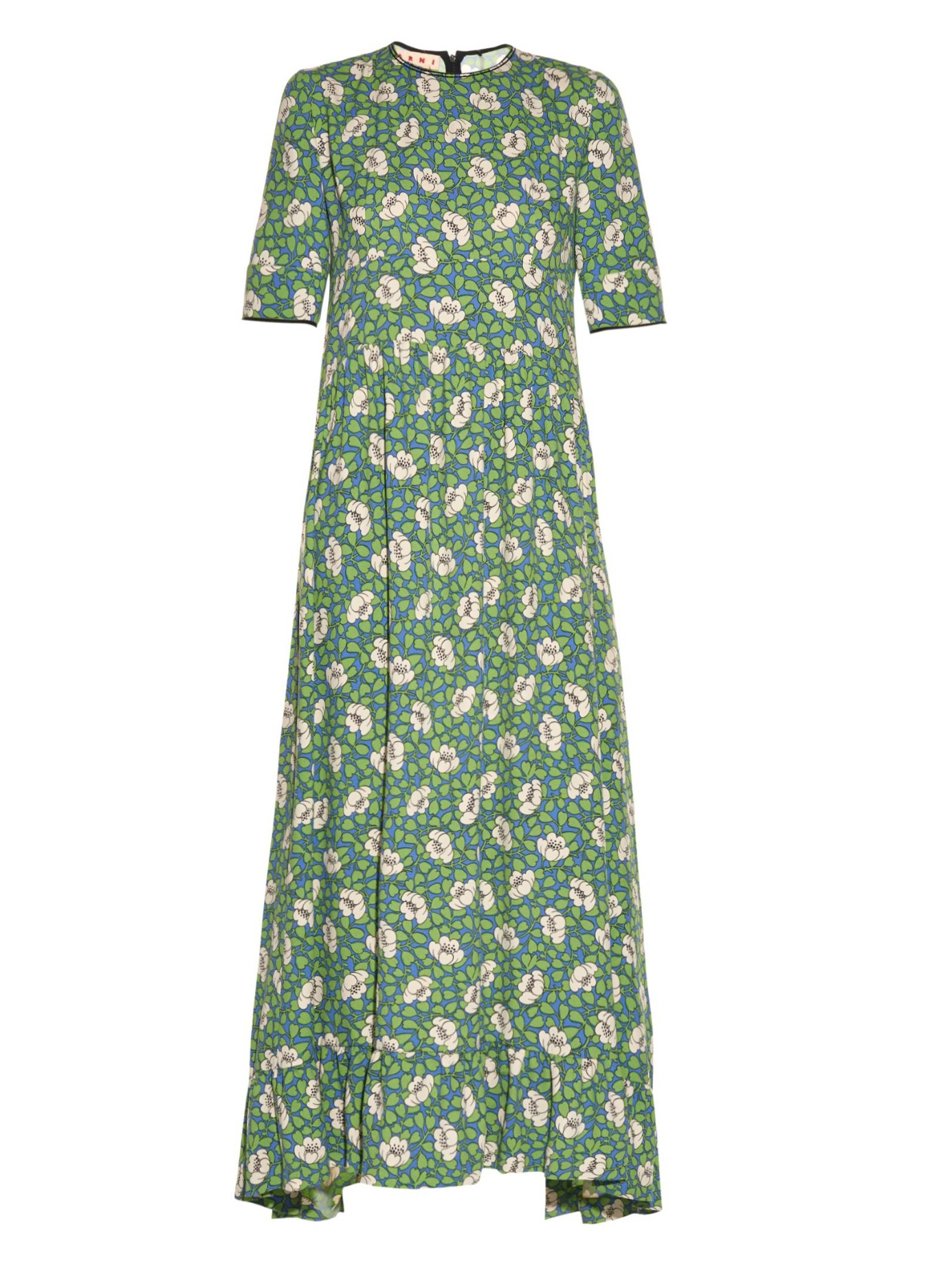 Marni Floral Print Dress in Green Print (Blue) - Lyst