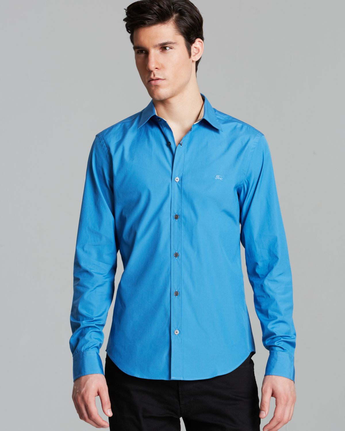 Lyst - Burberry Brit Henry Solid Sport Shirt Slim Fit in Blue for Men