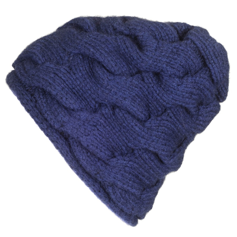 Black.co.uk Navy Cable Knit Cashmere Beanie Description ...