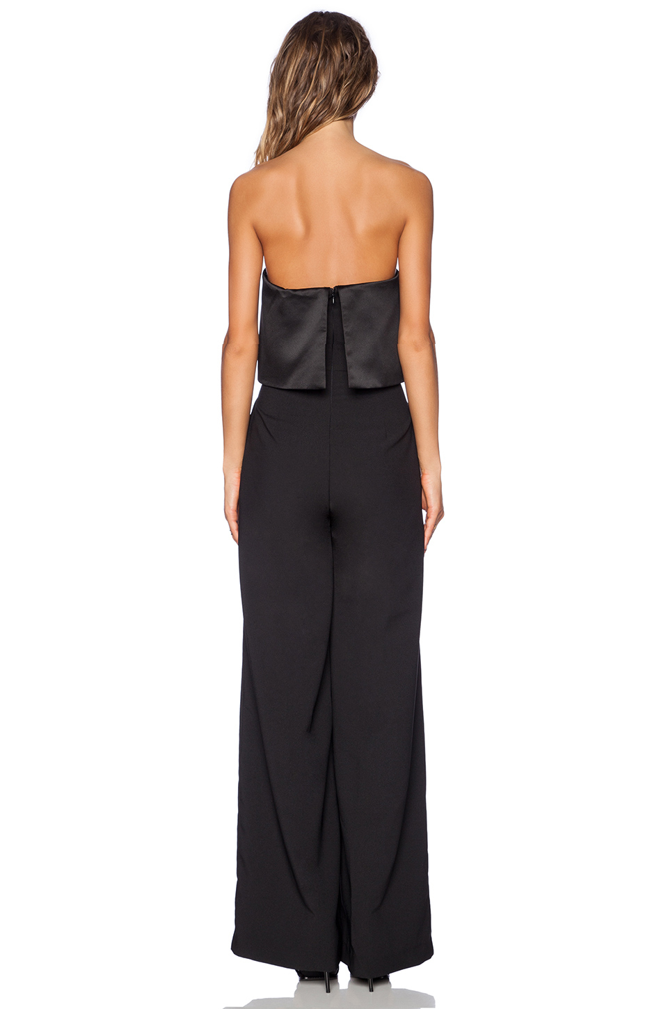 Solace london Tailor Strapless Jumpsuit in Black | Lyst