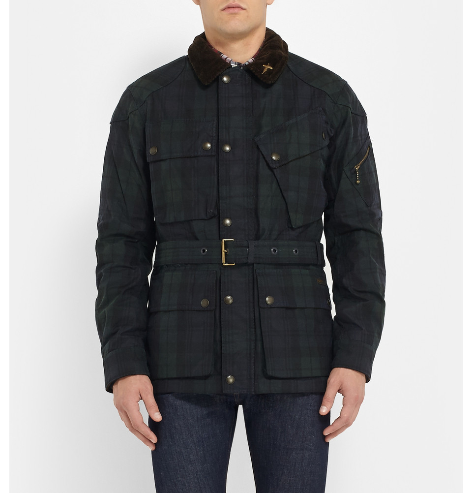 Lyst - Polo Ralph Lauren Tartan Waxed-Cotton Field Jacket in Blue for Men