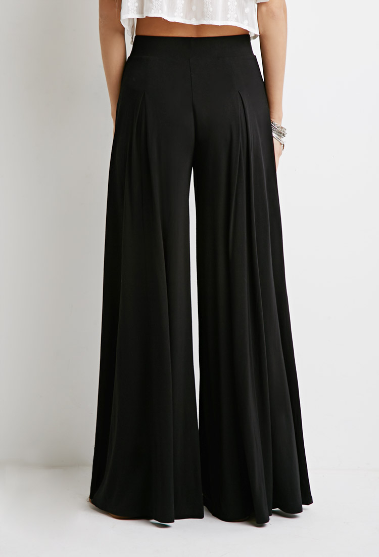 Women High Waist Casual Silk Wide Leg Long Palazzo Pants Trousers