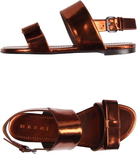 Marni Sandals in Gold (Copper)