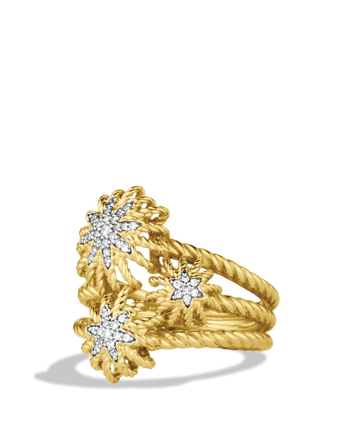 Lyst David Yurman Starburst Cluster Ring With Diamonds In Gold in Yellow