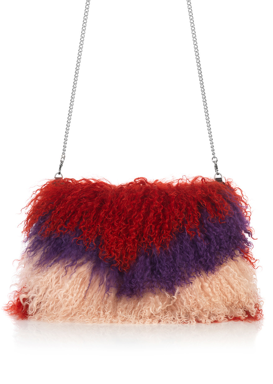 Lyst - House Of Holland Women's Fur Clutch With Chain