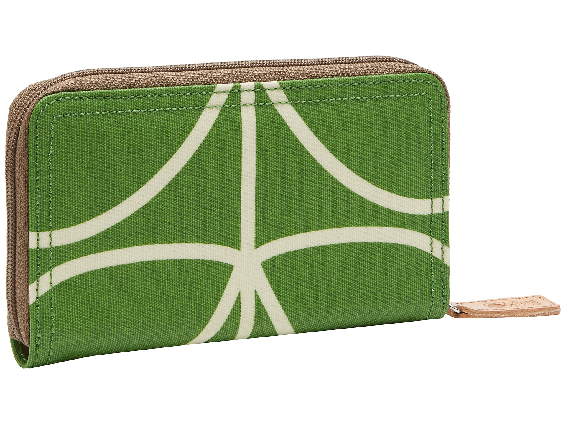 Orla kiely Matt Laminated Giant Linear Stem Print Big Zip Wallet in