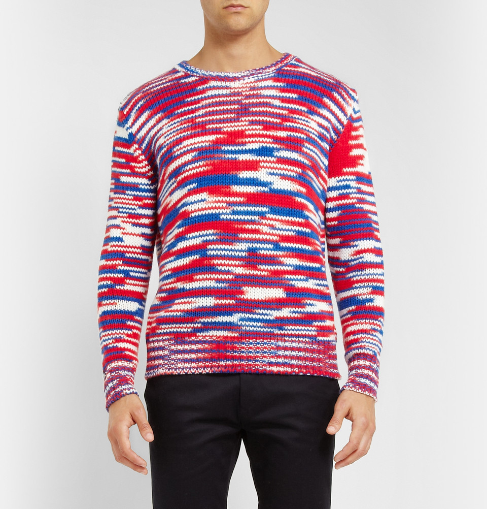 Raf Simons Sterling Ruby Striped Crew Neck Sweater in Red for Men - Lyst