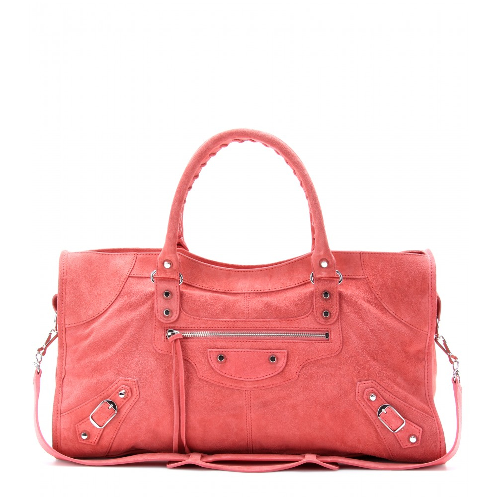 Lyst - Balenciaga Classic Part Time Suede Tote in Pink